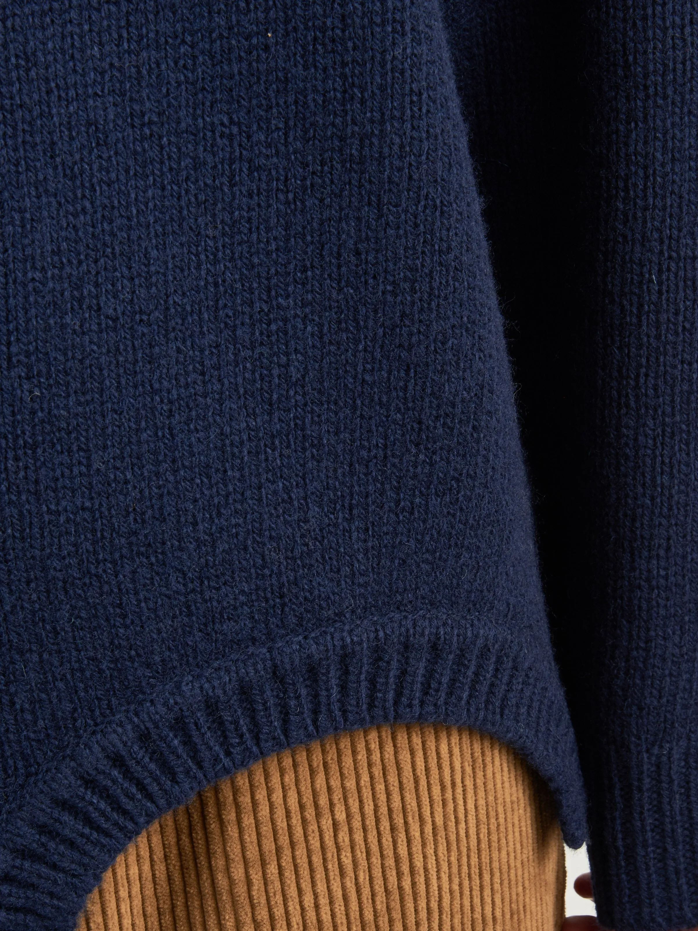 Navy Soft Lambswool Sweater w/ Cut Out Detail