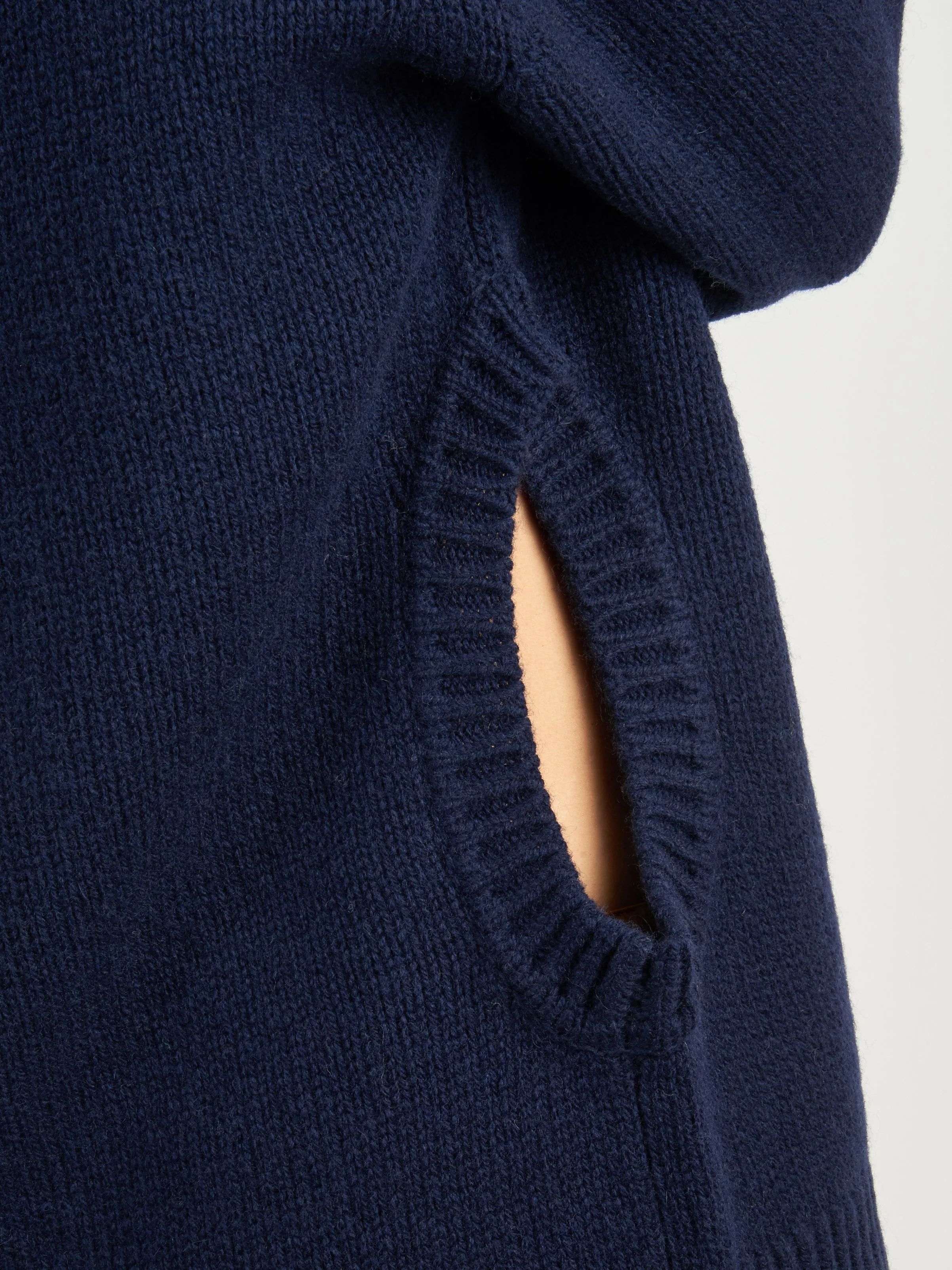 Navy Soft Lambswool Sweater w/ Cut Out Detail