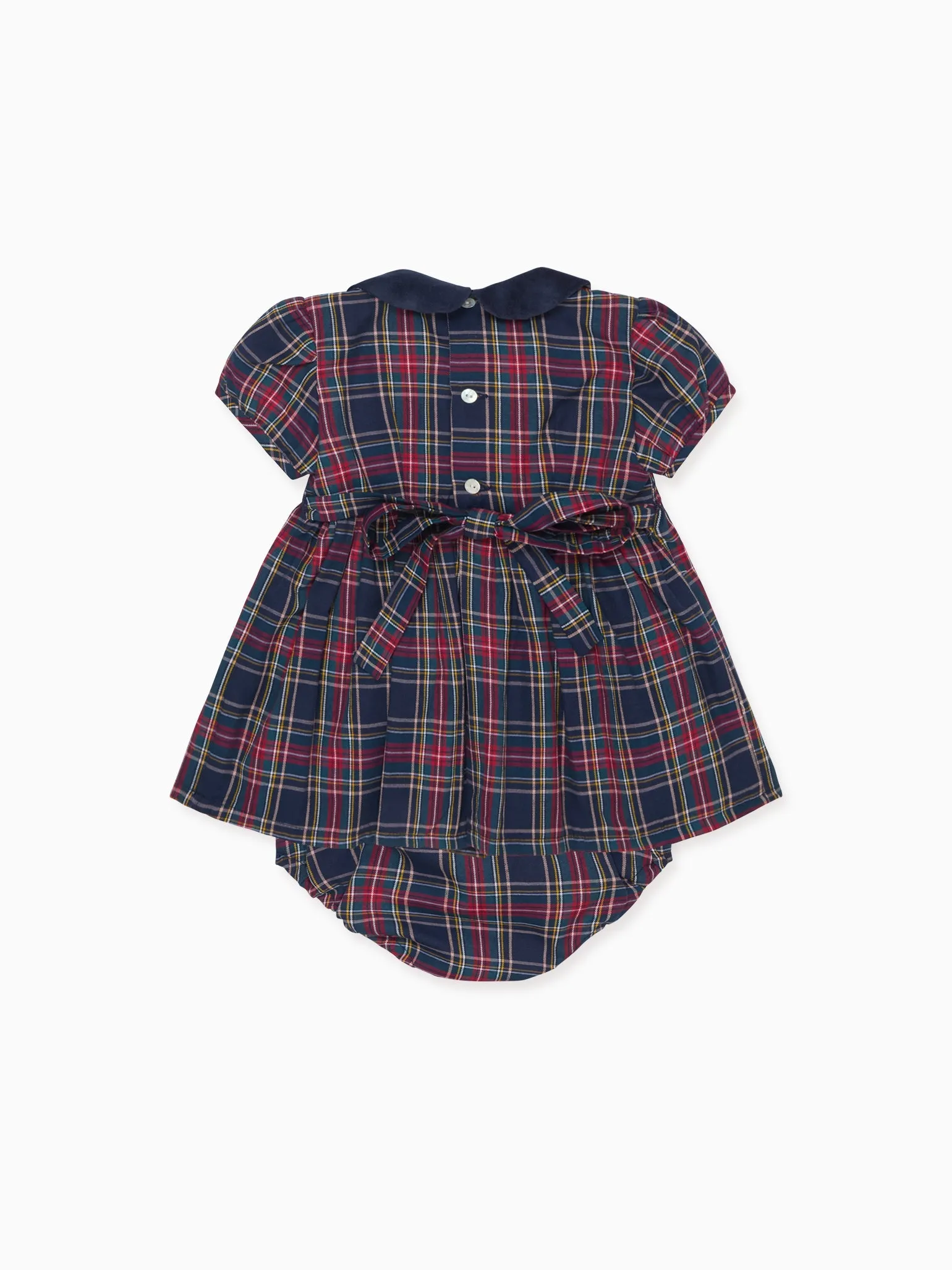 Navy Tartan Arcadia Baby Girl Hand-Smocked Set