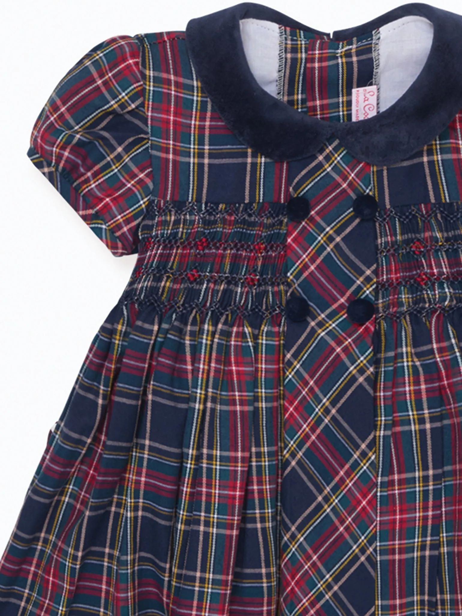 Navy Tartan Arcadia Baby Girl Hand-Smocked Set