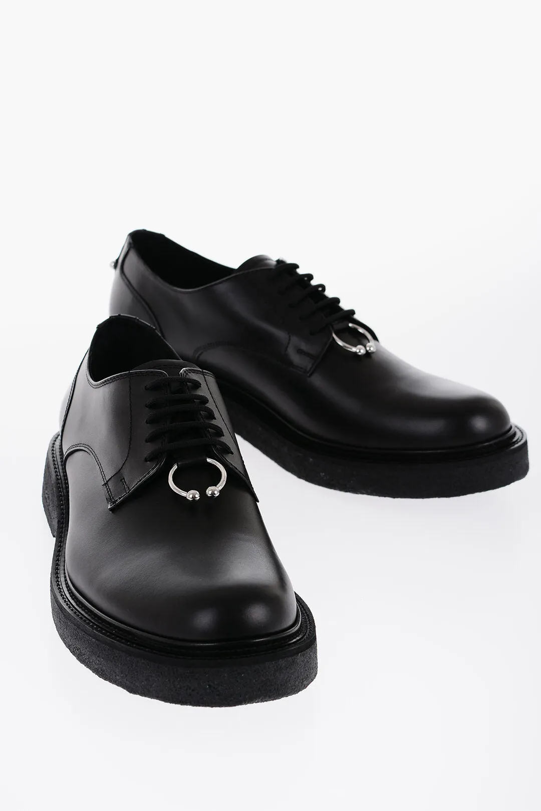 Neil Barrett Leather Derby Shoes With Piercing