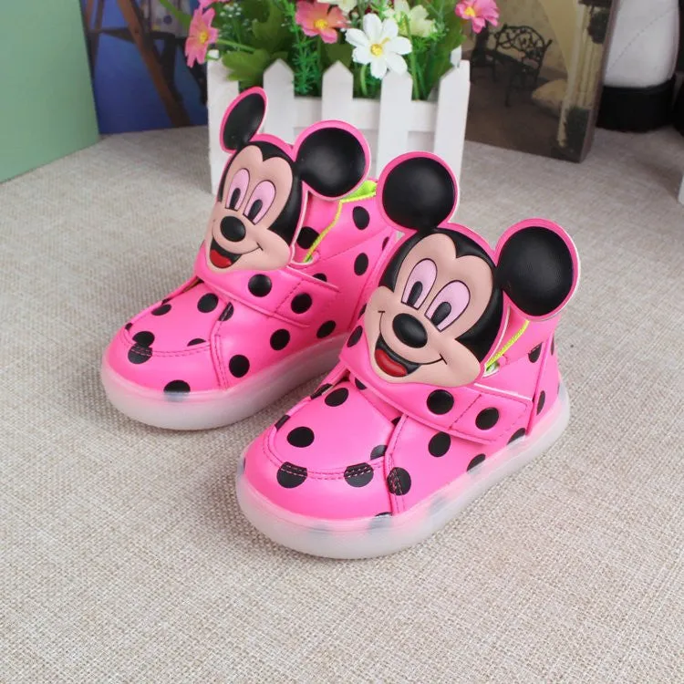 New European fashion cute LED lighting children shoes hot sales Lovely kids sneakers high quality cool boy girls boots