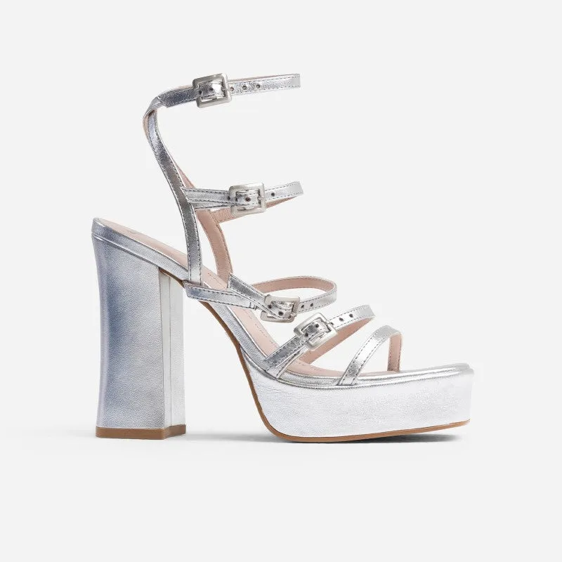 New Spice Silver Platform Heels