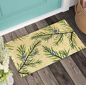 OnlyMat Beautiful Green Leaves Design Entrance Door Mat - 45cm x 75cm