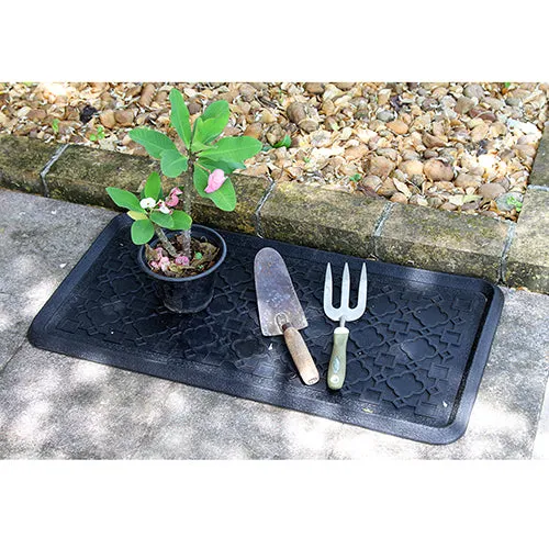 OnlyMat Black Elegant Rubber Boot tray Entrance Mat - Indoor / Outdoor, Waterproof