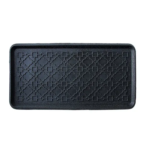 OnlyMat Black Elegant Rubber Boot tray Entrance Mat - Indoor / Outdoor, Waterproof