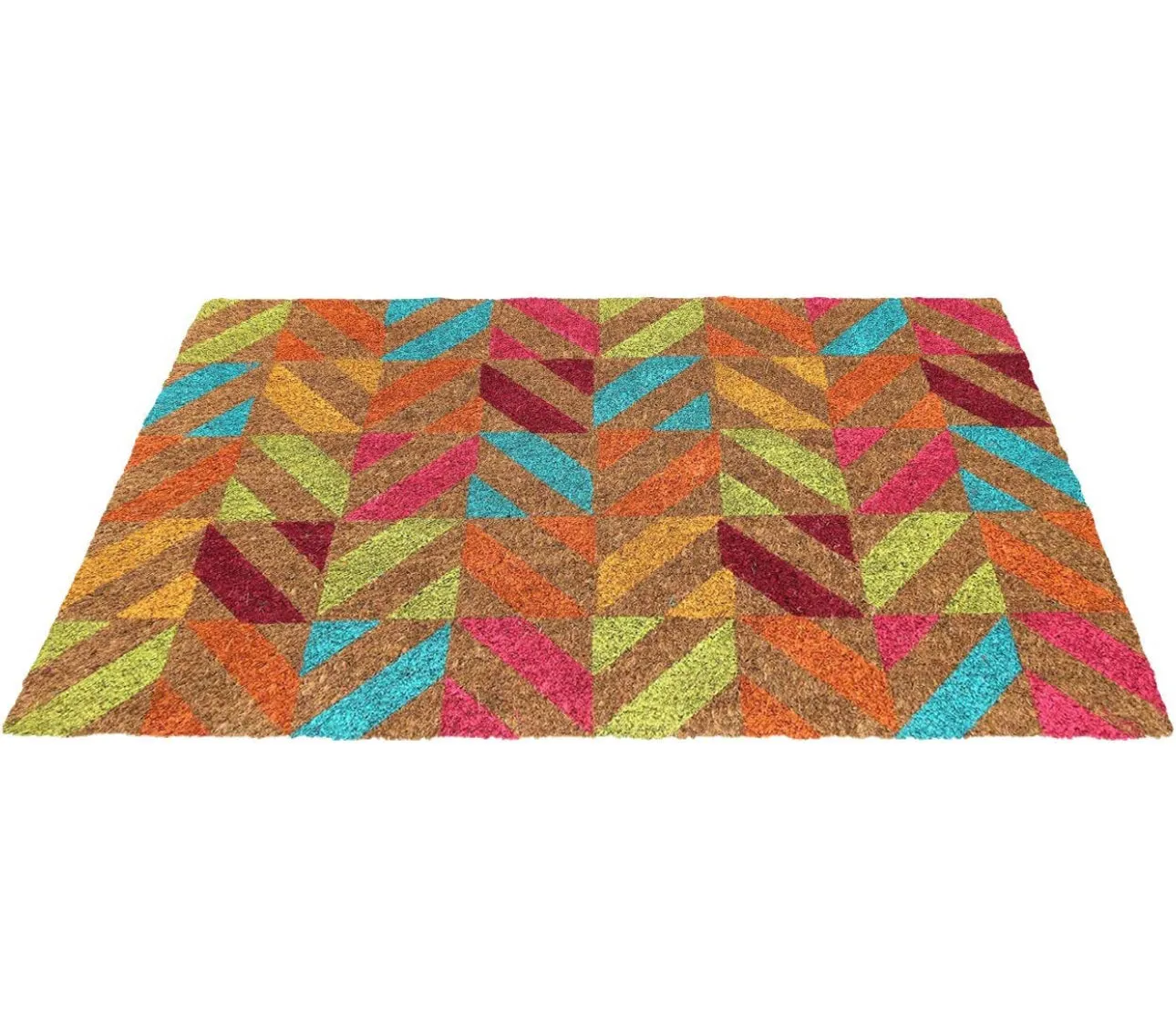 OnlyMat Colourful Pattern -  Printed Natural Coir Doormat - Entrance Mat