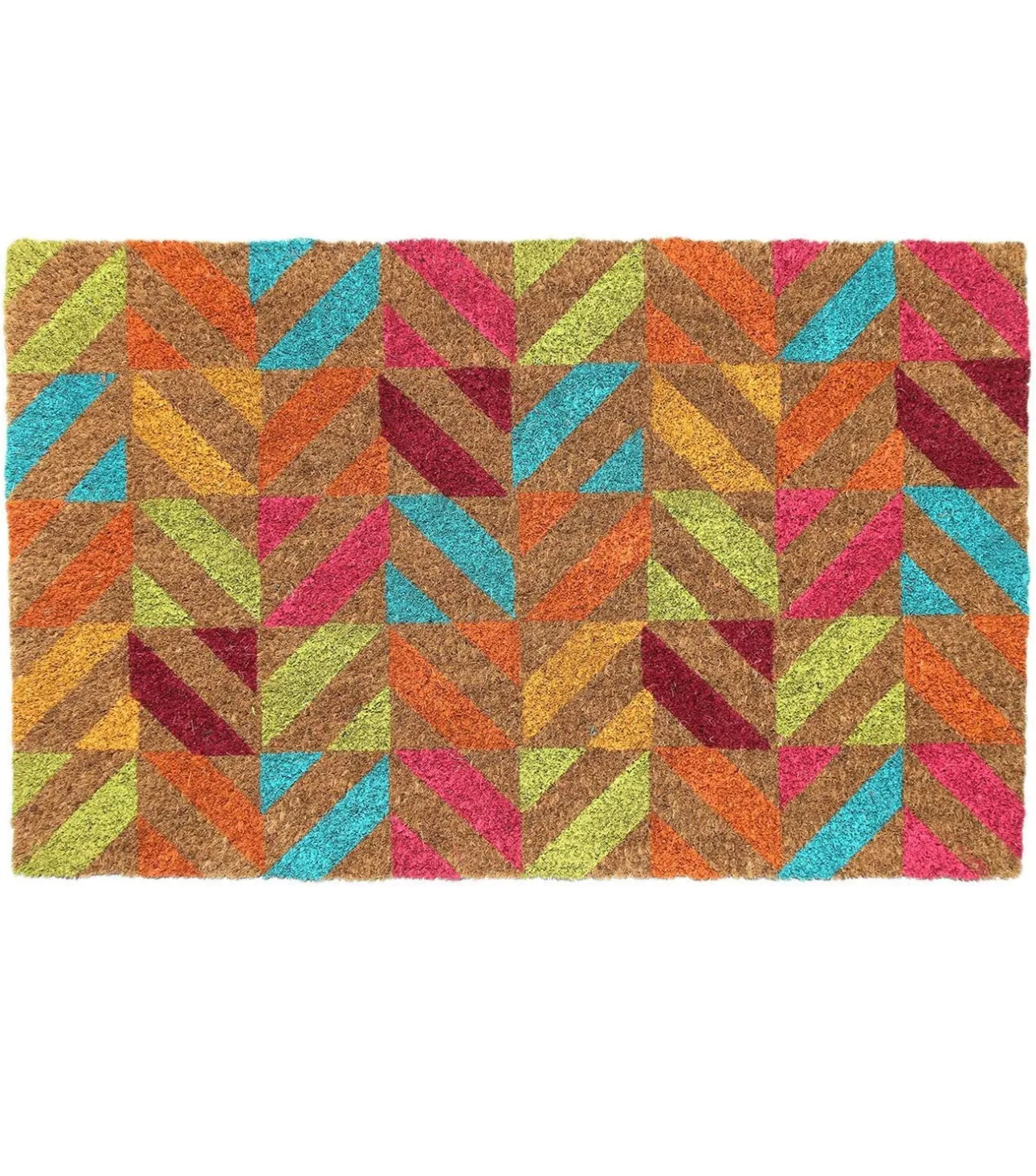 OnlyMat Colourful Pattern -  Printed Natural Coir Doormat - Entrance Mat