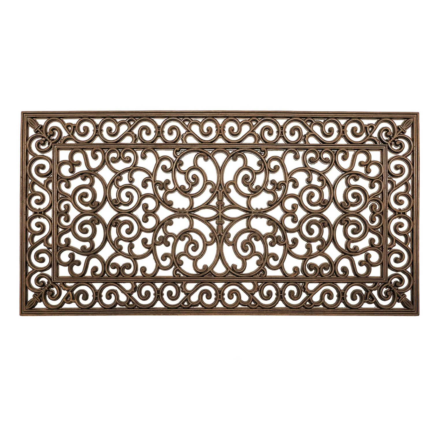 OnlyMat Copper Finish Rubber Iron Grill Indoor / Outdoor Floor Mat