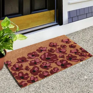 OnlyMat Flower Design Printed  Natrual Coir Floor Mat - 5 Colour Options