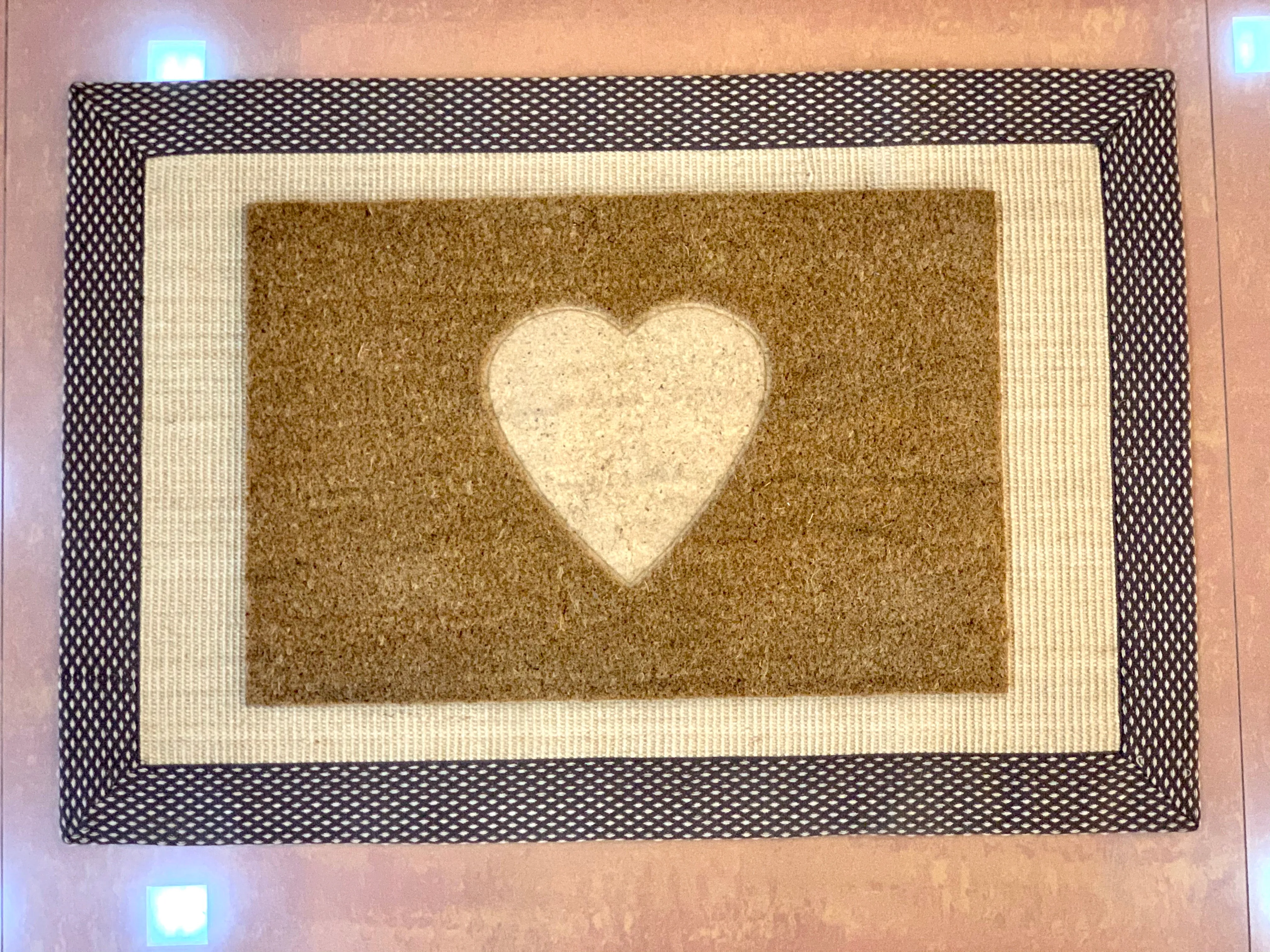 OnlyMat Jute and Coir Doormat Combo - LOVE Impression Floor Mat