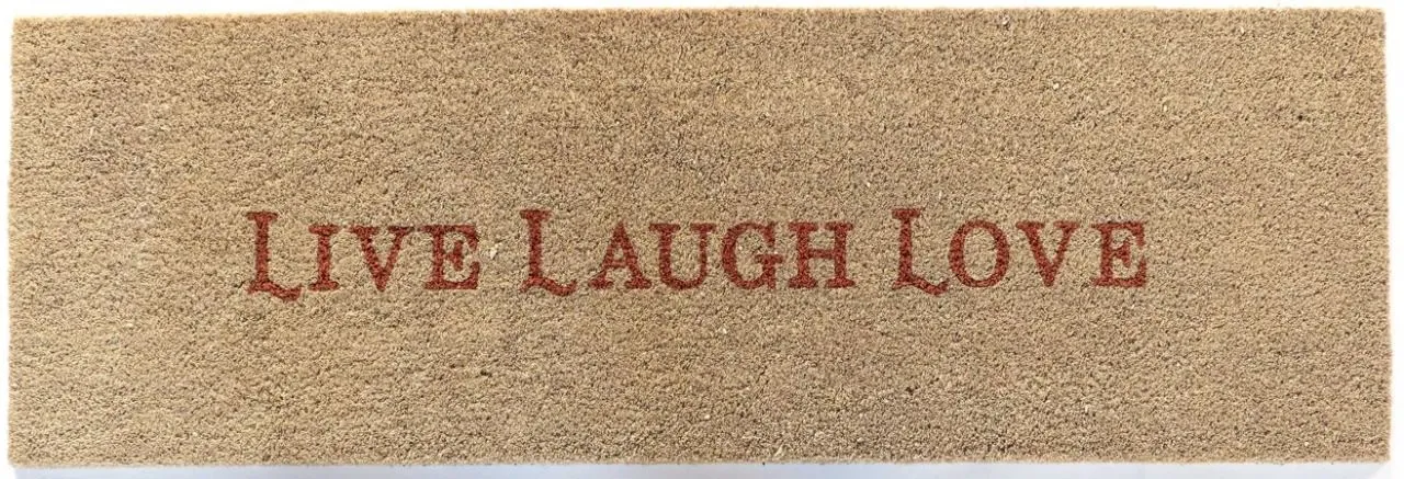 OnlyMat LIVE LAUGH LOVE Printed Long Natural Coir Door Mat