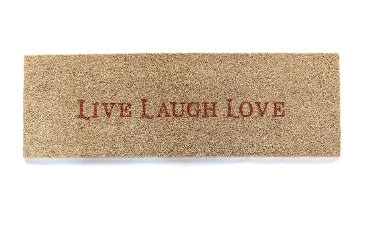 OnlyMat LIVE LAUGH LOVE Printed Long Natural Coir Door Mat