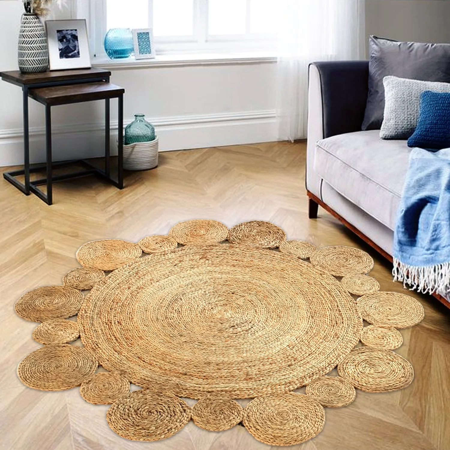 OnlyMat Round Heritage Luxe Jute Carpet - Handwoven - 160cm and 120cm round