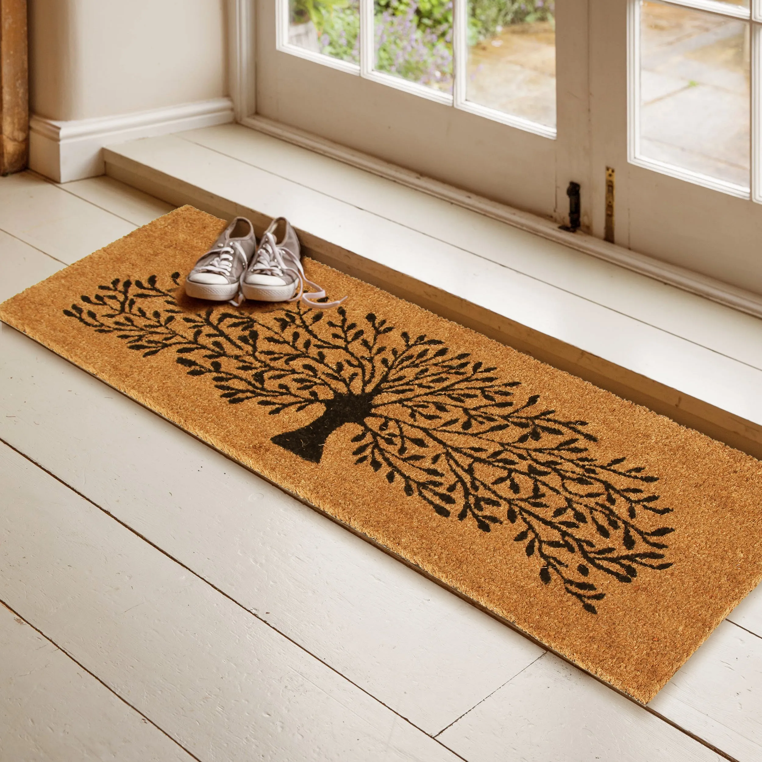 OnlyMat Tree Printed Natural Coir Door mat (120cm x 40cm )