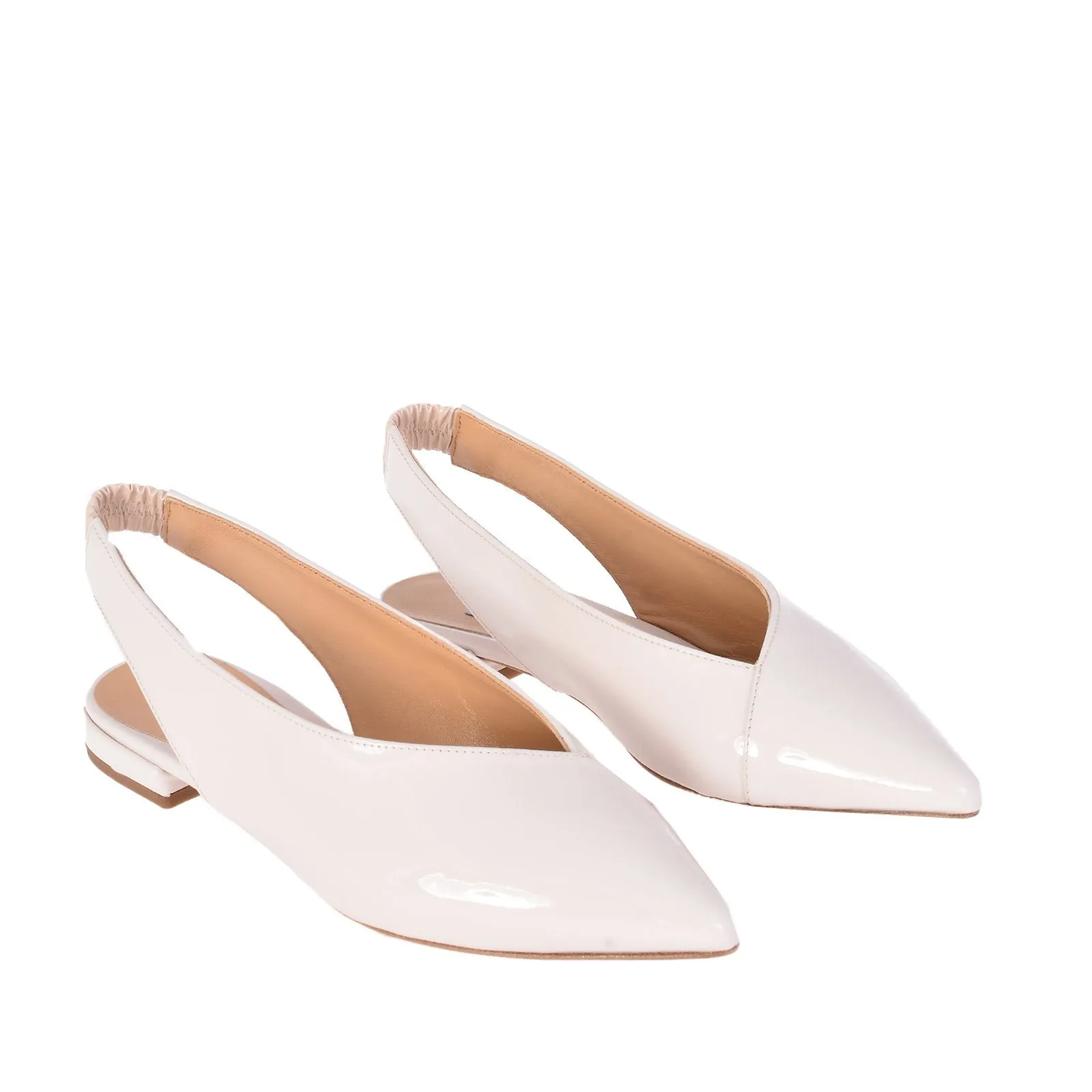 Open Side Flats In White