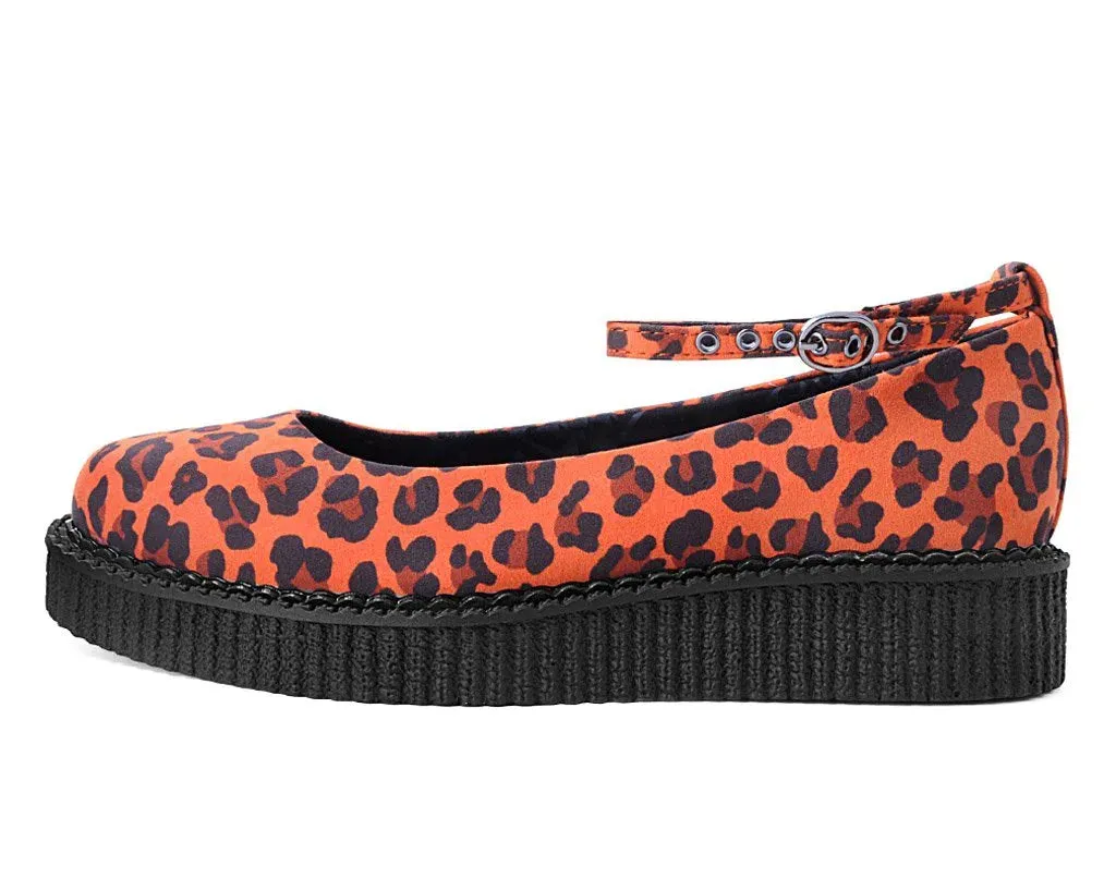 Orange Leopard Pointed Ballet Creeper