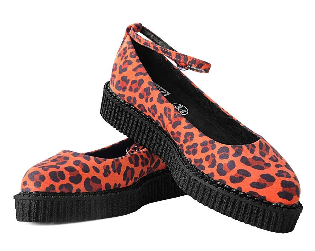 Orange Leopard Pointed Ballet Creeper