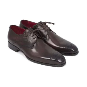 Paul Parkman Handmade Designer Shoes Men's Brown Medallion Toe Derby Oxfords (PM5312)