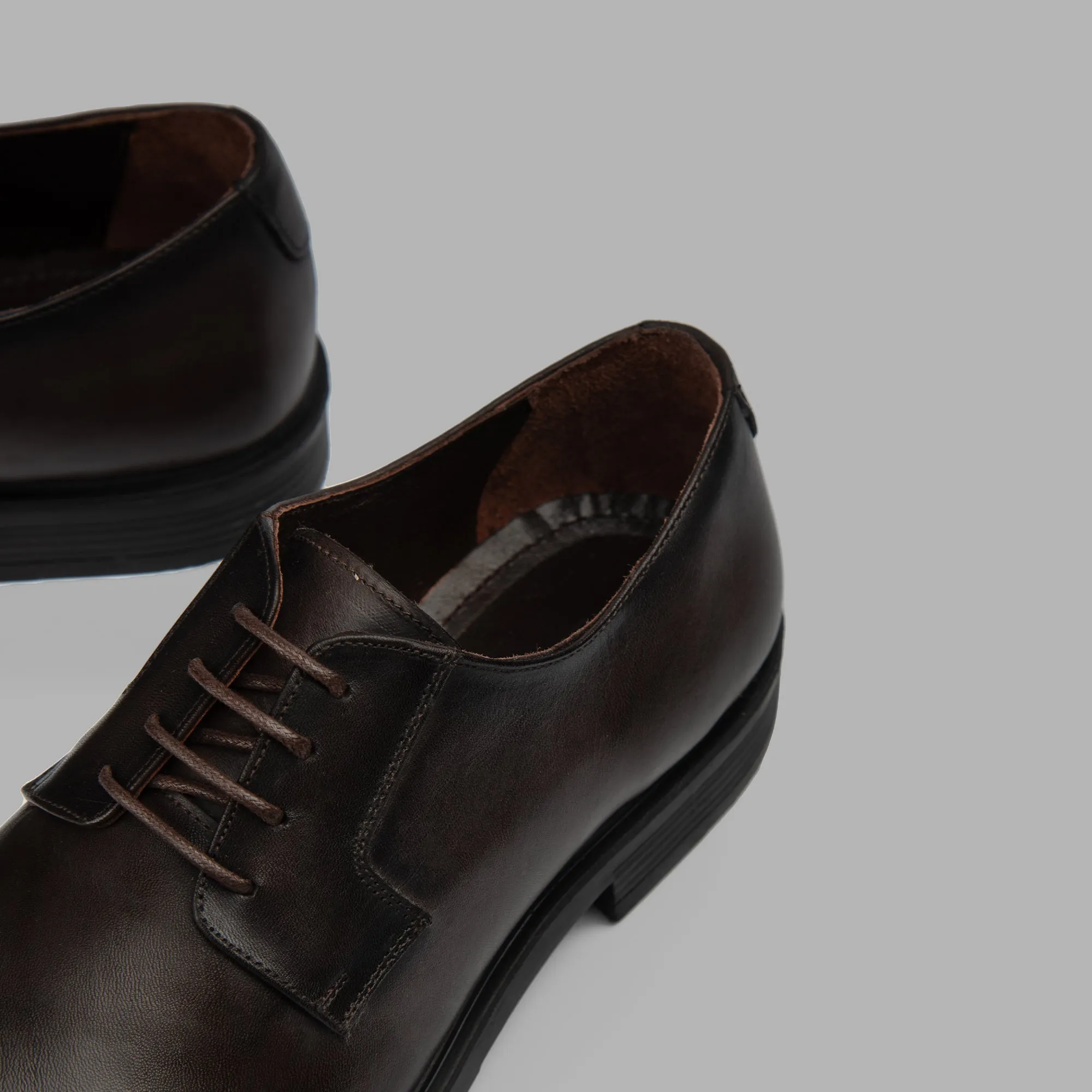 Plain toe derby - Brown