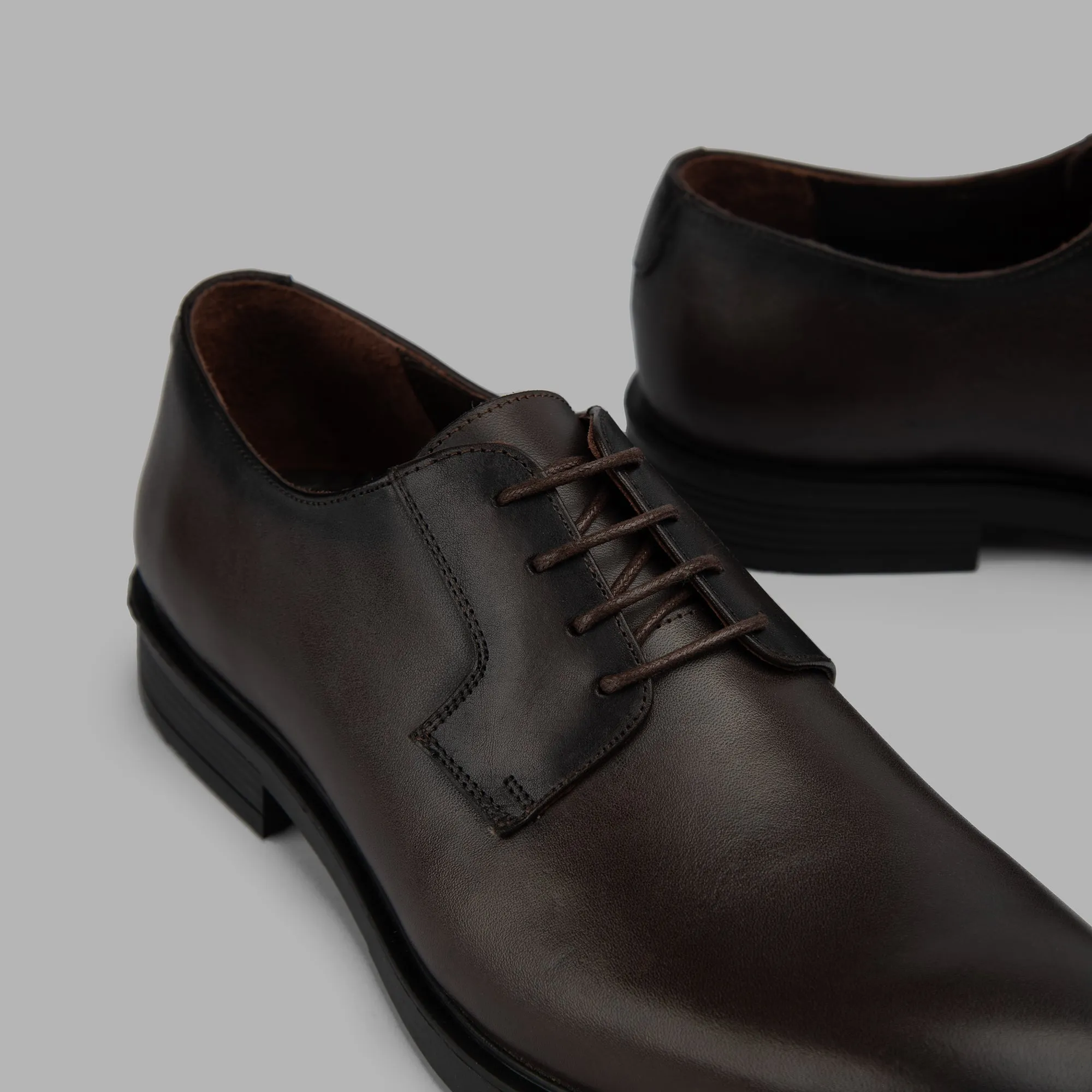 Plain toe derby - Brown