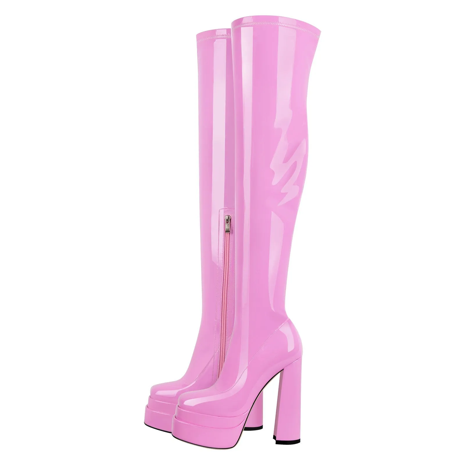 Platform Chunky High Heel Thigh Boots