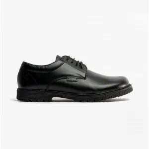 POLLY Girls Leather Derby Lace-Up Shoes Black