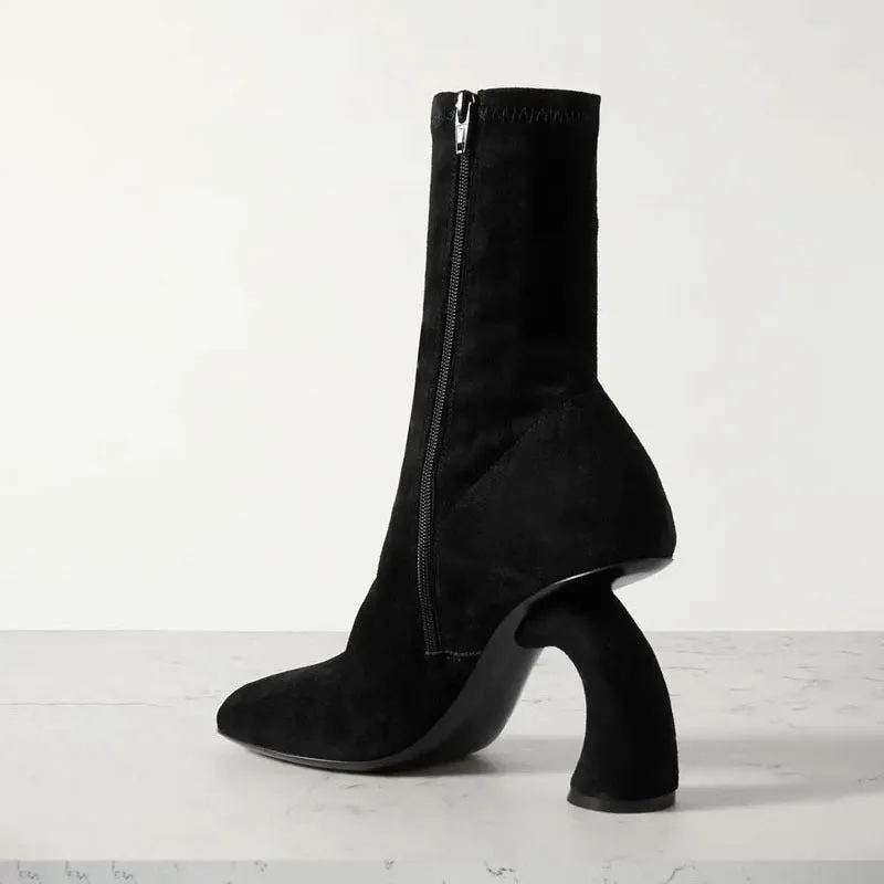 Pre Order:  Sculptured Heel Ankle Boots