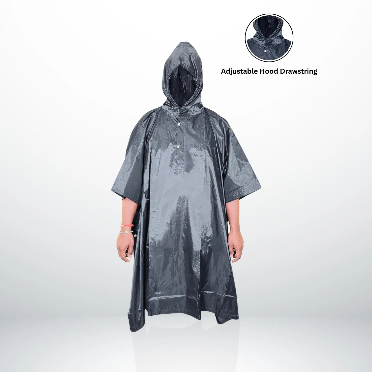 Prokick Polyester PVC Coating Rain Poncho for Men and Women, Free Size