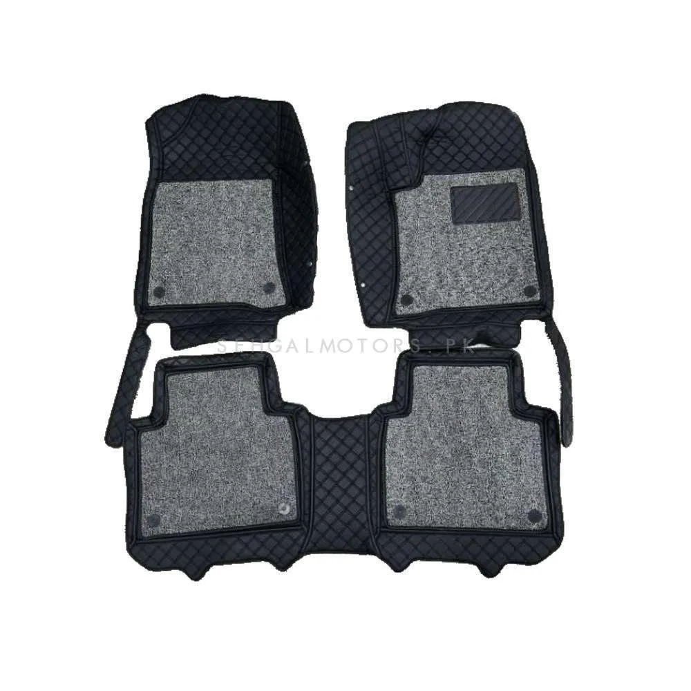 Proton X70 9D Floor Mats Mix Thread Black With Grey Grass 3 Pcs - Model 2021-2024