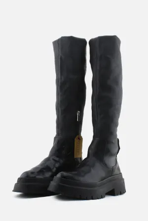 Pull & Bear Zipper Boots Thigh High Boots | 100% Authentic Leather