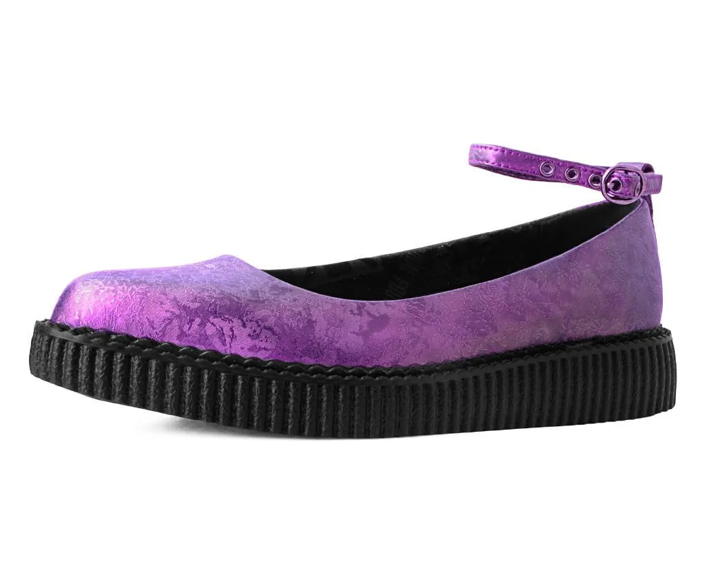 Purple Metallic Blossom Ballet Creeper