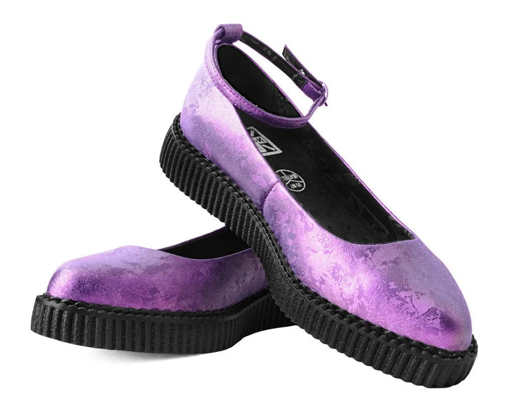 Purple Metallic Blossom Ballet Creeper