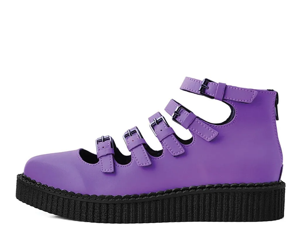 Purple TUKskin™ Multi-Strap Pointed Mary Jane