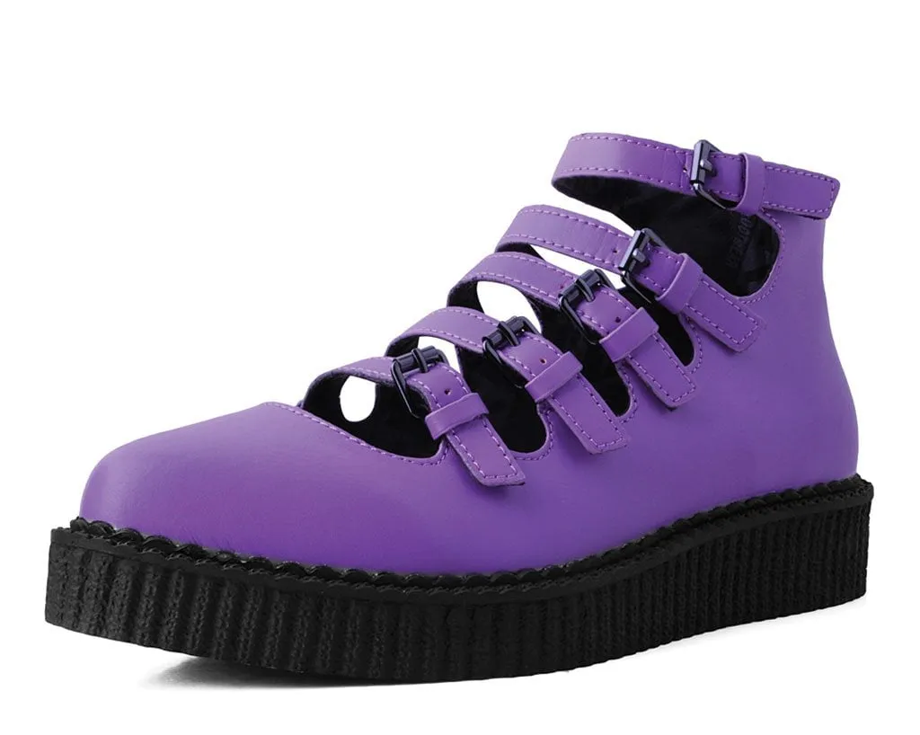 Purple TUKskin™ Multi-Strap Pointed Mary Jane