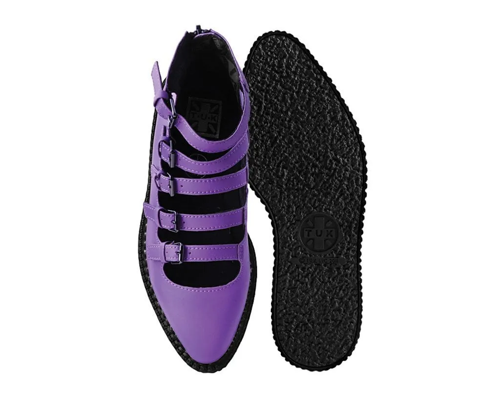 Purple TUKskin™ Multi-Strap Pointed Mary Jane