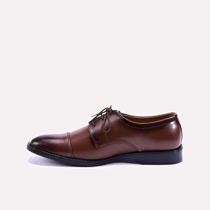 Raider Brown Derby Cap Toe Shoes 0111092