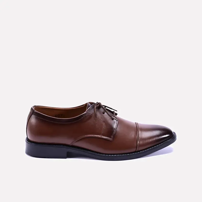 Raider Brown Derby Cap Toe Shoes 0111092