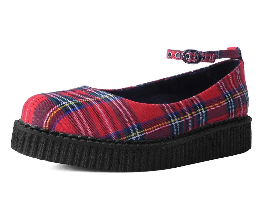 Red Plaid Pointed Ballet Creeper