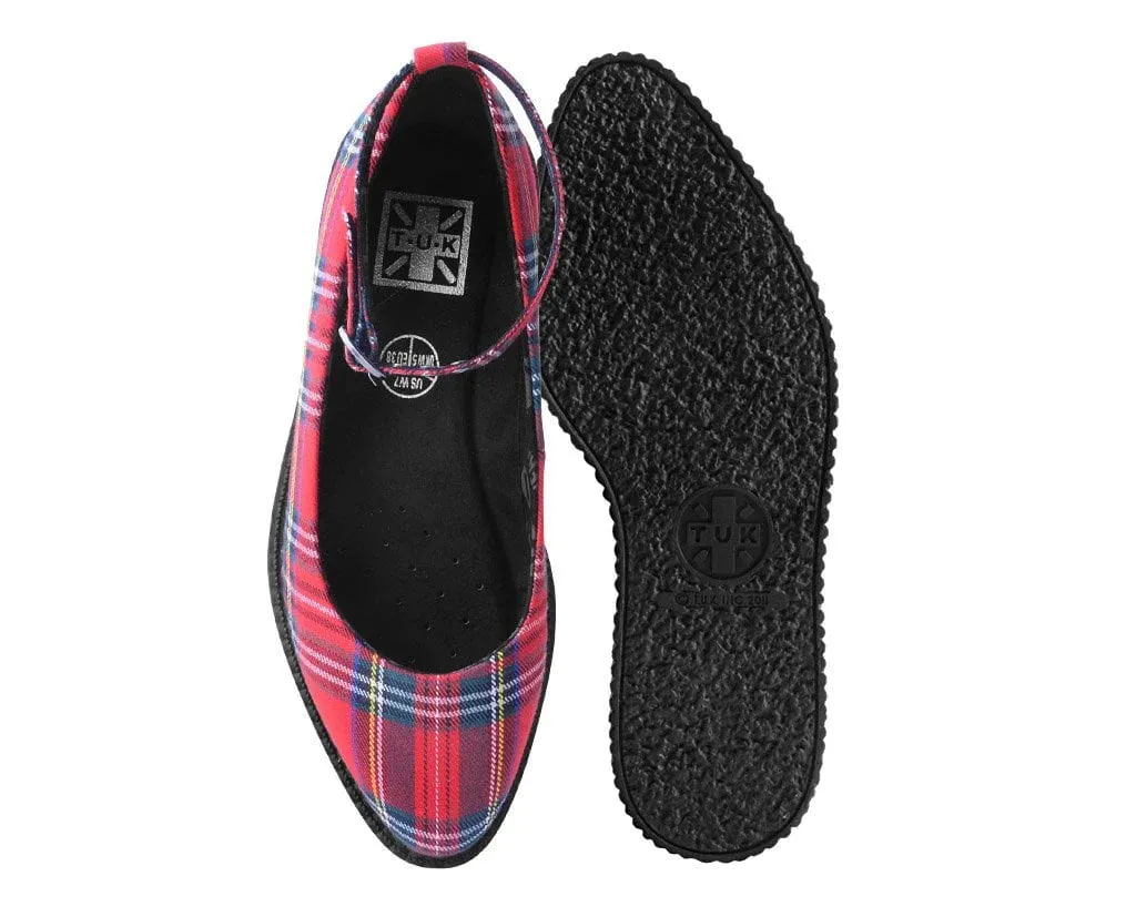 Red Plaid Pointed Ballet Creeper