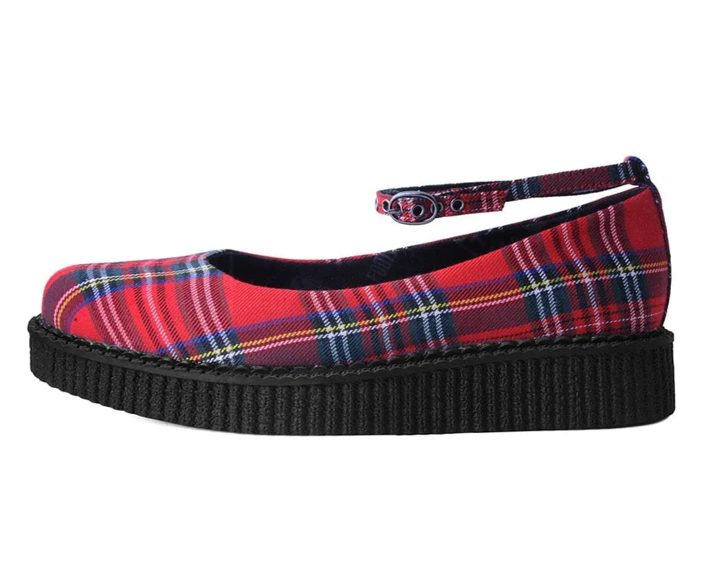 Red Plaid Pointed Ballet Creeper