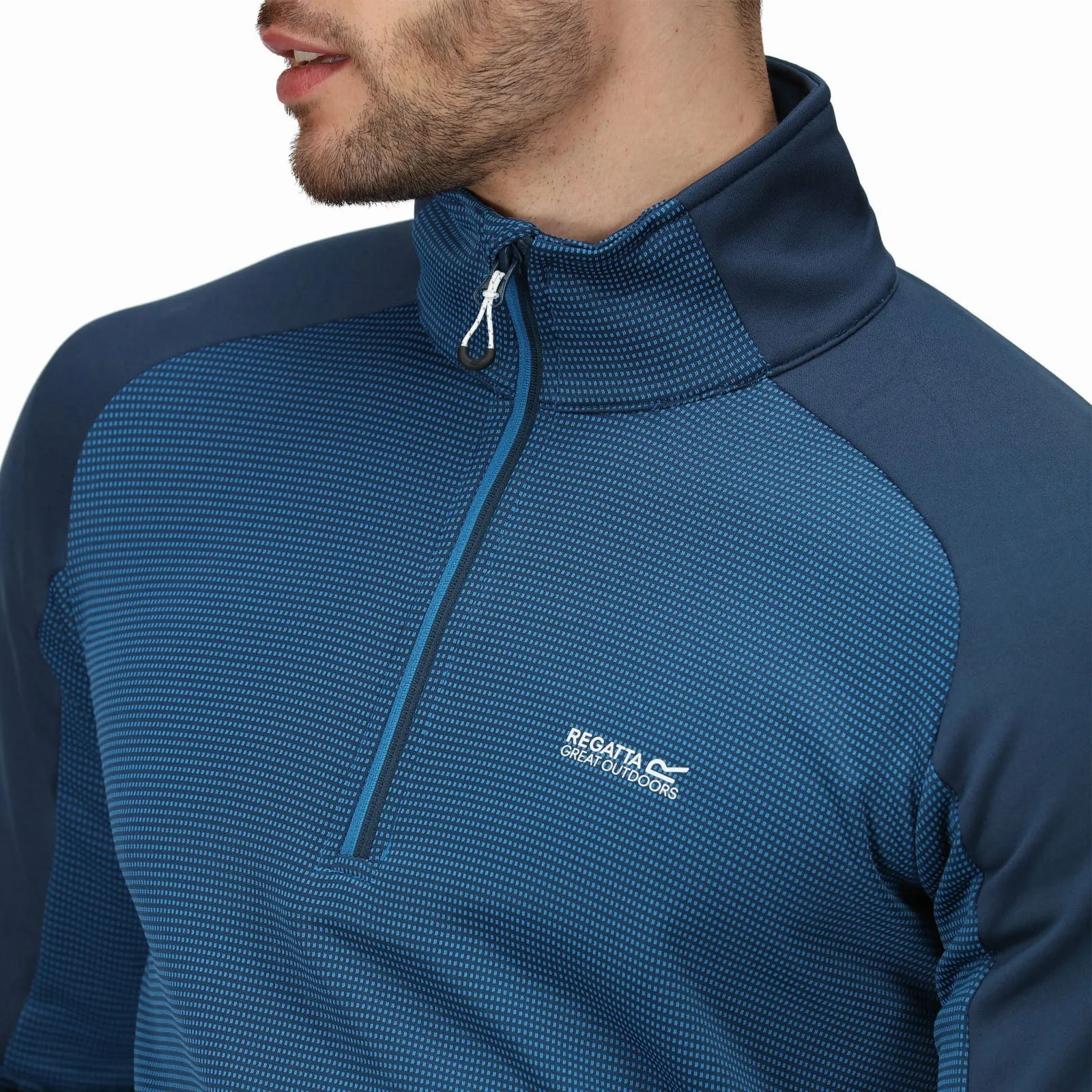 Regatta Mens Highton III Half Zip Pullover Fleece - Blue