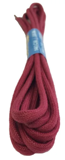 Round Waxed Burgundy Cotton Shoe Laces - 3mm or 5mm wide