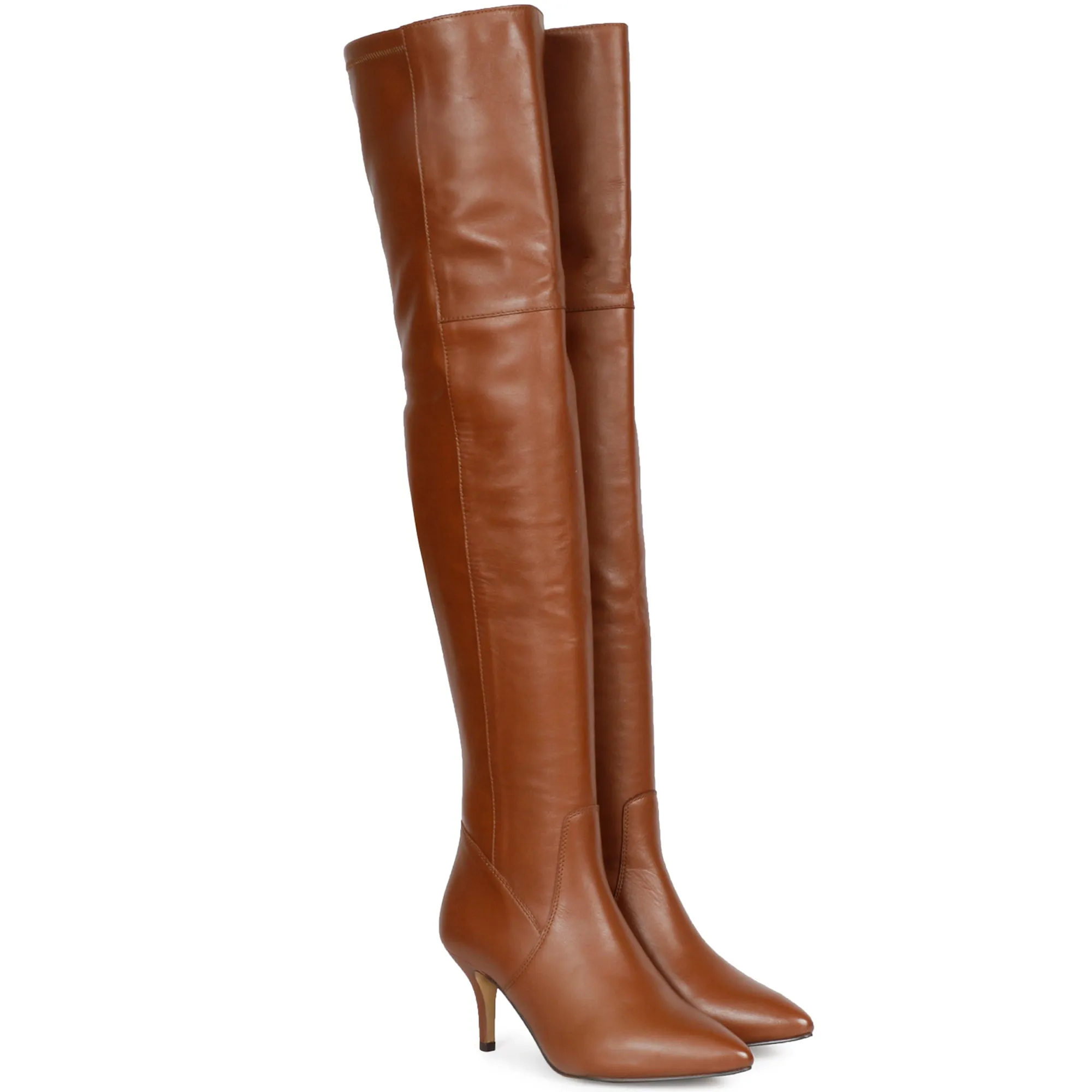 Saint Brigitte Cuoio Stretch Napa Thigh High Boots