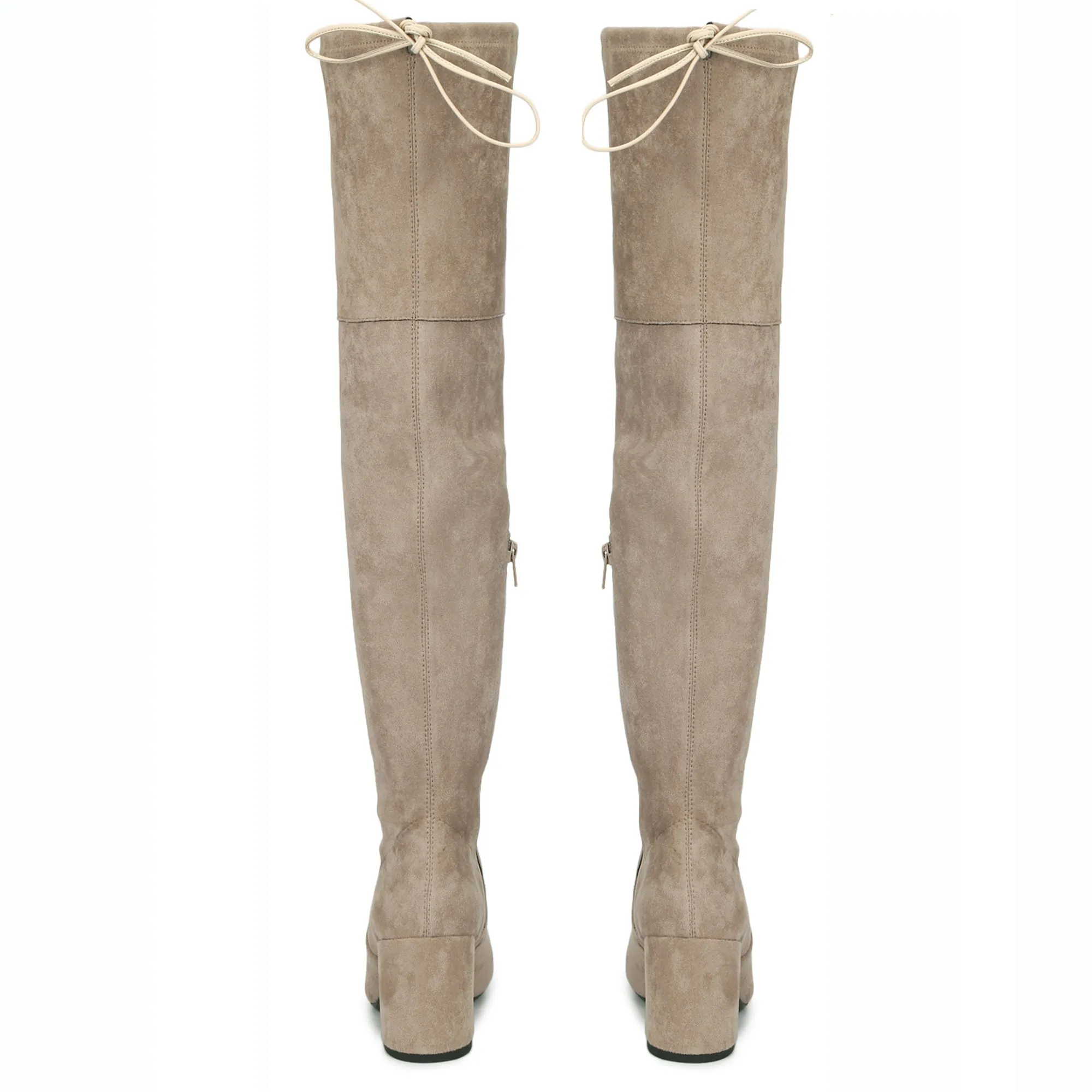 Saint Luisa Taupe Stretch Suede Above The Knee thigh high Boots