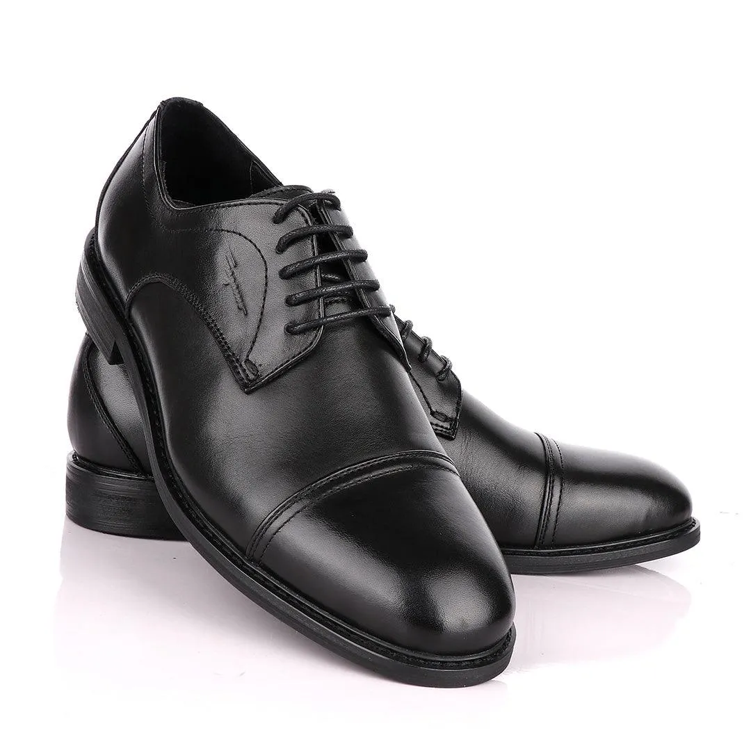 Salvatore Ferragamo Cap Toe Black Derby Shoe