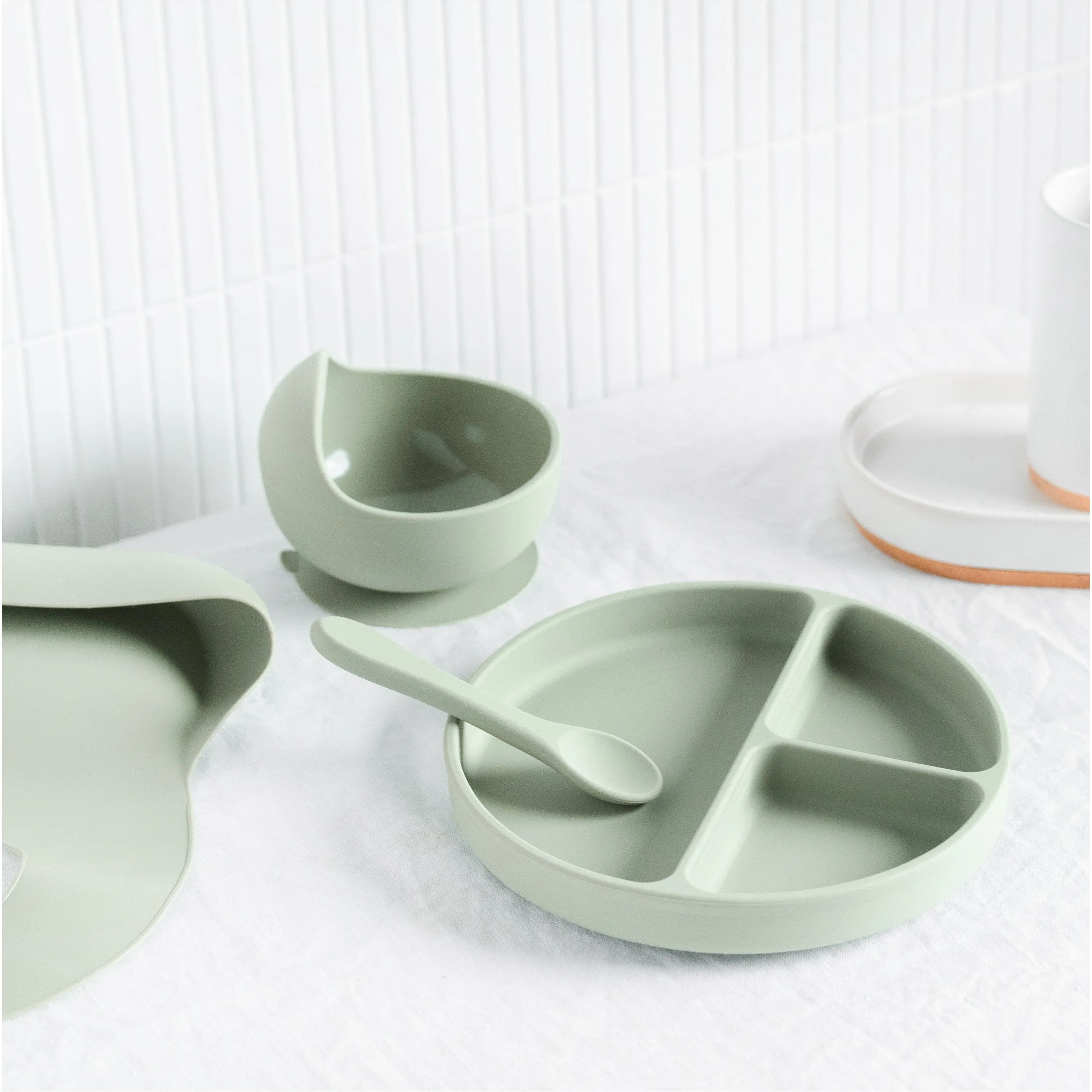 Silicone Baby Feeding Set — Sand Dune