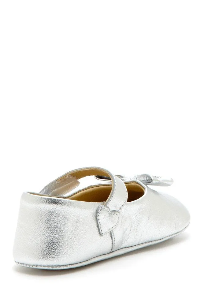 Silver Bow Heart Mary Janes