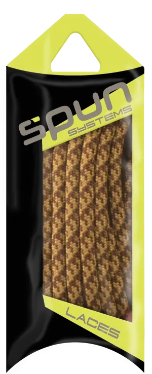 Spun™ Round Houndstooth ShoeLaces - Chocolate & Dk Tan