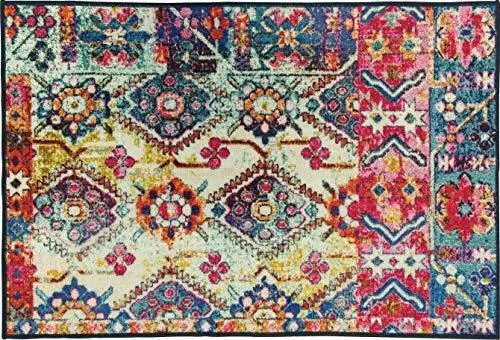 Status 3D Printed Vintage Persian Carpet Rug Runner for Bedroom/Living Area/Home with Anti Slip Backing (4X 6 Feet-Medium, Multi)-Pack of 1